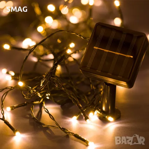 60 вътрешни-външни соларни LED лампи със сензор за програма и светлина 10,3 м - топло бяло S_1204162