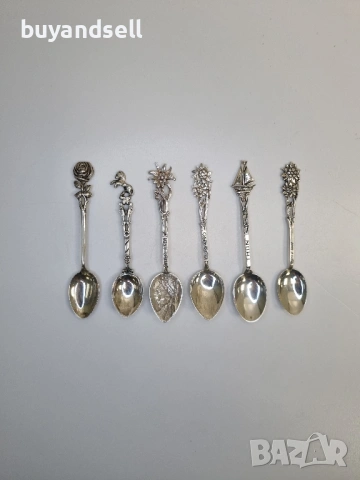 Сребърни лъжички кафе чай бебе, снимка 2 - Антикварни и старинни предмети - 54134996