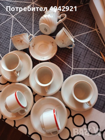 Чашки за кафе ,чинийки и каничка за мляко, снимка 2 - Чаши - 50771337