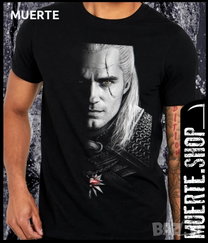 Черна тениска с щампа THE WITCHER