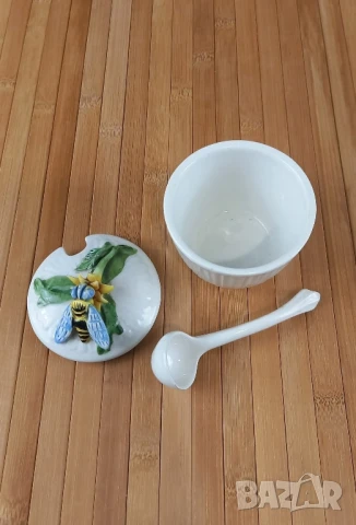 Италиански керамични бурканчета за сладко с лъжички, снимка 3 - Други - 51230172