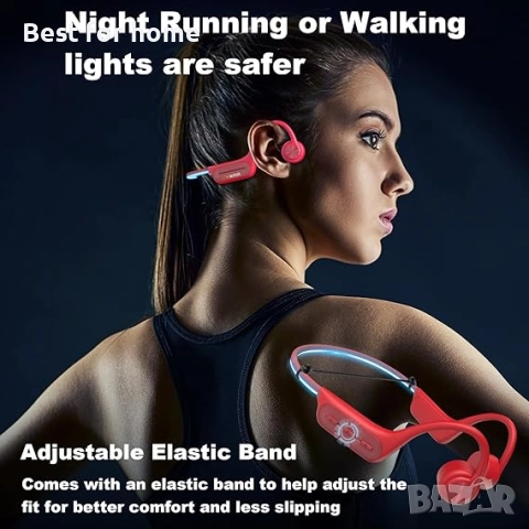 Слушалки Wantek с костна проводимост, Bluetooth слушалки с отворени уши и вграден 32GB MP3 плейър, снимка 5 - Bluetooth слушалки - 52479352