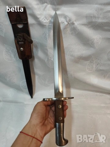 Оригинален швейцарски щик за пушка Schmidt-Rubin, модел 1889 г., снимка 4 - Антикварни и старинни предмети - 54112759