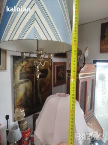 Стар посребрен полилей стил Арт Деко. Може да се използва и за свещник. Работи перфектно. Абажурът е, снимка 8 - Антикварни и старинни предмети - 49739936