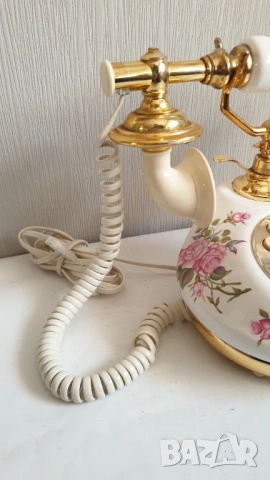 Стар порцеланов телефон, снимка 3 - Антикварни и старинни предмети - 53866073