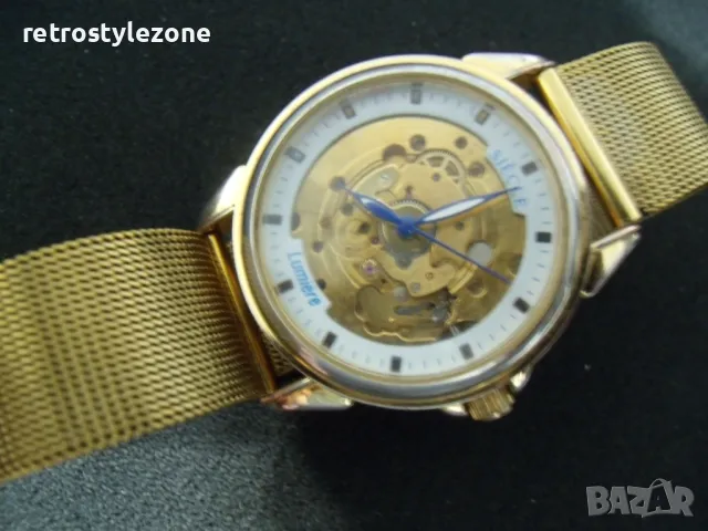 № 8025 стар часовник - SIECLE Lumiere   - ръчен  - мъжки  - механичен  - автоматичен / самоновиващ /, снимка 7 - Мъжки - 50150807