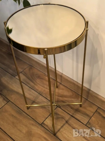 Помощна масичка , златисто с огледало, снимка 4 - Маси - 53672086