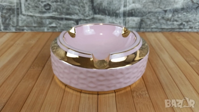 Чешки розов порцелан - ваза и пепелник, снимка 4 - Други - 51640118