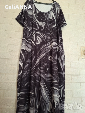 НОВА ДЪЛГА РОКЛЯ ЕФЕКТЕН ДЕСЕН 3XL-4XL, снимка 2 - Рокли - 51637469