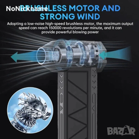 Високоскоростен електрически турбо вентилатор 52 м/с 130000 об/мин, безчетков мотор, снимка 4 - Други инструменти - 53466116