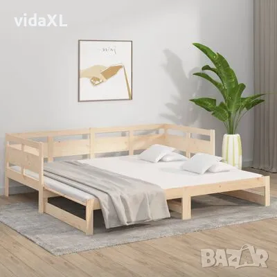 vidaXL Разтегателна кушетка, борово дърво масив, 2x(90x200) см(SKU:820312), снимка 3 - Спални и легла - 48762234