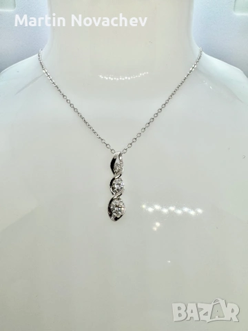 Сребърно колие с мойсанит (Диамант) 0.7 карата