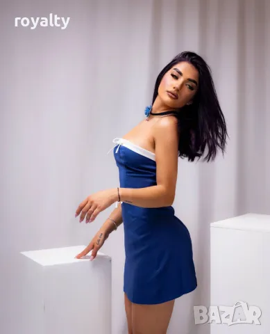 Синя стилна дамска рокля , снимка 3 - Рокли - 50375040