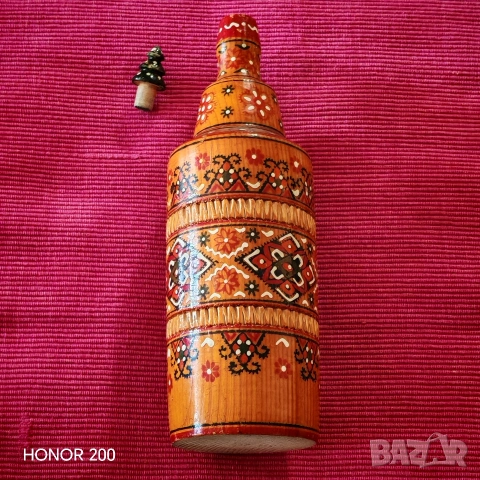 Руско народно творчество дървена бутилка. 
