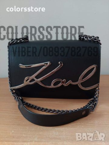 Черна чанта Karl код IM14, снимка 1 - Чанти - 38995458