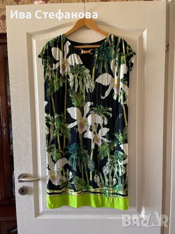 Нова елегантна ежедневна къса еластична рокля тропик тропически принт  вискоза , снимка 3 - Рокли - 45262975