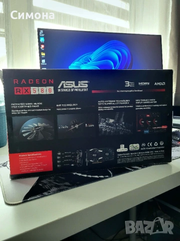 ASUS Radeon RX 580 4GB Dual OC, снимка 2 - Видеокарти - 53861876