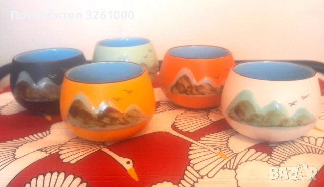 Подаръчен комплект от 5 чаши за чай или кафе, снимка 2 - Чаши - 51152319