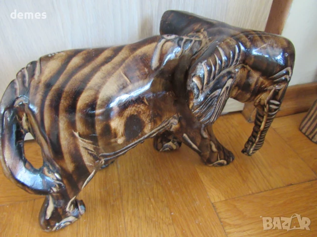 Слон -дървена фигура от махагон, Етиопия, снимка 9 - Статуетки - 50992401