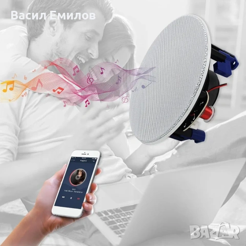 Herdio 4" Bluetooth таванни високоговорители 320 вата, 2-лентови, снимка 9 - Bluetooth тонколони - 53961009