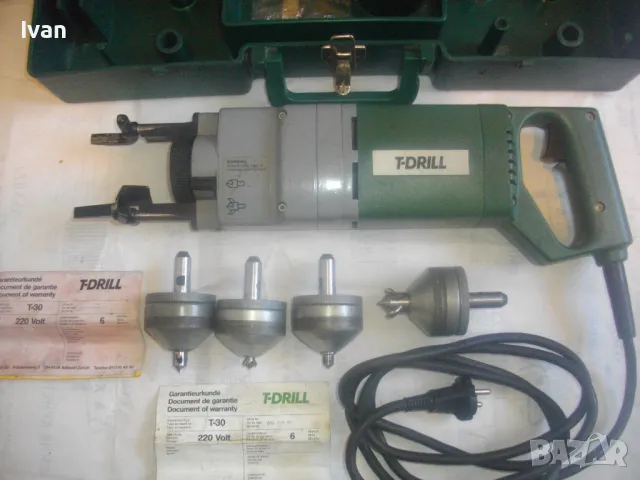 ЕЛ. МАШИНА ЗА ПРОБИВАНЕ И ФОРМОВАНЕ ЗА ТРОЙНИЦИ РАЗКЛОНЕНИЯ МЕДНИ ТРЪБИ T-DRILL T-30 ПЪЛЕН КОМПЛЕКТ