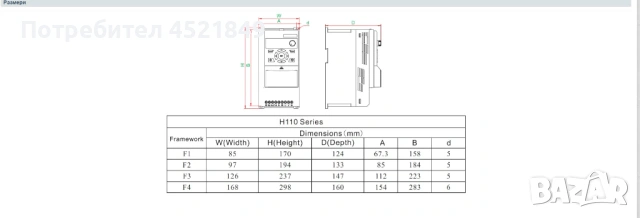 Честотен инвертор Folinn H110, снимка 2 - Други машини и части - 53887078