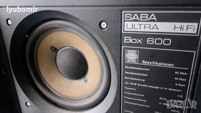 Saba Ultra hi-fi box 600, снимка 4 - Тонколони - 52965249
