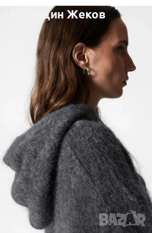  Ново. Дамско оригинално худи от мохер ,супер мек с качулка. & Other Stories. , снимка 3 - Блузи с дълъг ръкав и пуловери - 53137715