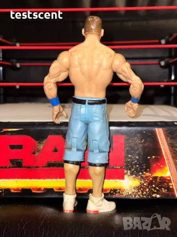 Екшън фигура WWE John Cena Джон Сина Mattel Basic Light Blue Jeans blue Bands figure играчка, снимка 4 - Колекции - 48490598