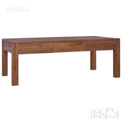 vidaXL Маса за кафе, 110x60x40 см, тикова дървесина масив(SKU:289079