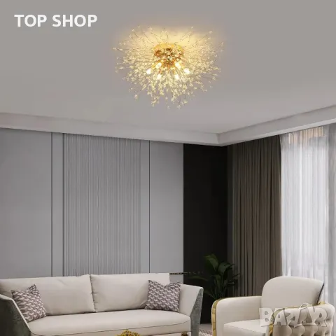 Модерен кристален полилей FORCOSO 6*G9 LED светлини, кристал K9, без крушки, снимка 2 - Полилеи - 49509149