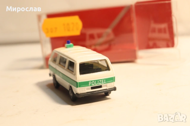 HERPA H0 1/87 VW T3 TRANSPORTER POLICE ПОЛИЦИЯ КОЛИЧКА, снимка 5 - Колекции - 53772331
