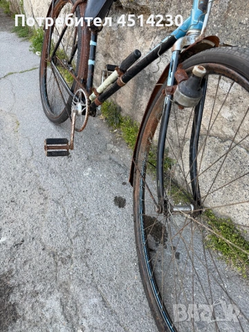 Винтидж градски велосипед с пружинна кожена седалка за реставрация, снимка 6 - Други ценни предмети - 53863188