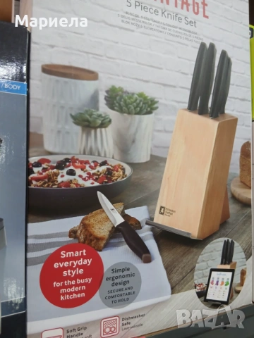 Комплект ножове със стойка Richardson Sheffield Advantage, 6 части, Дърво, снимка 4 - Прибори за хранене, готвене и сервиране - 53615752