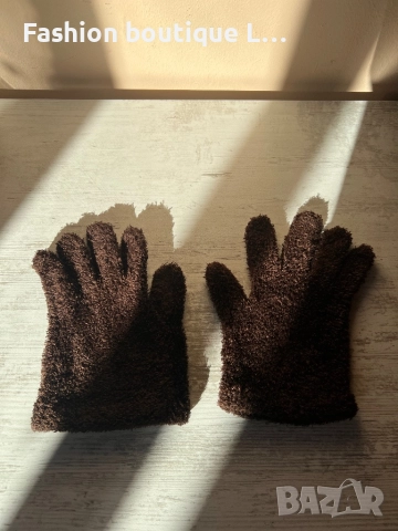 Дамски кафеви пухени ръкавици 🤎, снимка 4 - Ръкавици - 52422997