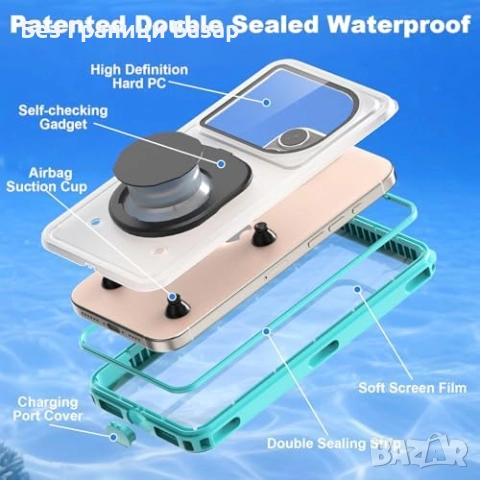 Нов Водоустойчив калъф IPX8 за телефон до 6.9" – плаващ и удароустойчив, снимка 5 - Калъфи, кейсове - 52544982
