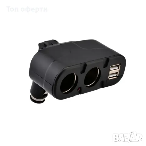 Разклонител с два USB порта и две гнезда за запалка - 1652, снимка 2 - Аксесоари и консумативи - 49333607