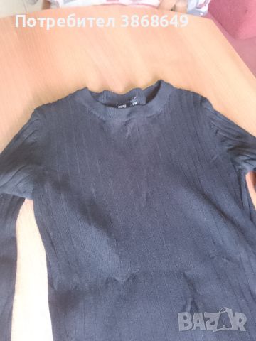 Дамска черна блуза , снимка 1 - Блузи с дълъг ръкав и пуловери - 46373641