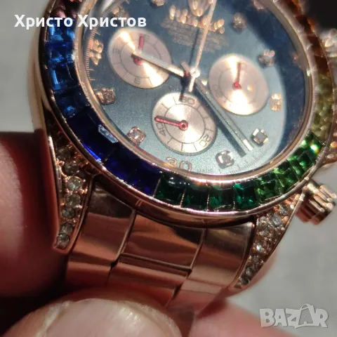 Дамски луксозен часовник Rolex Daytona Rainbow 🌈, снимка 2 - Дамски - 47008555