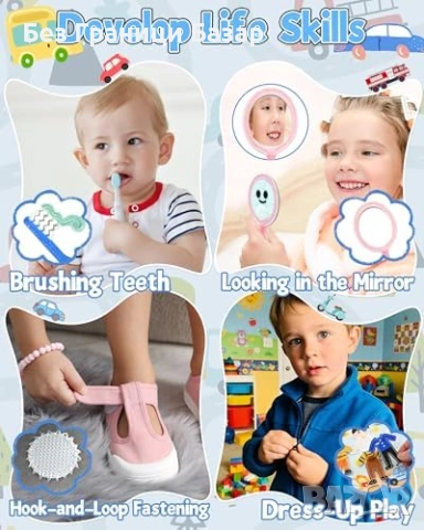 Нова Montessori busy book превозни средства 10 стр тихо занимание 1-3г, снимка 5 - Образователни игри - 53646114