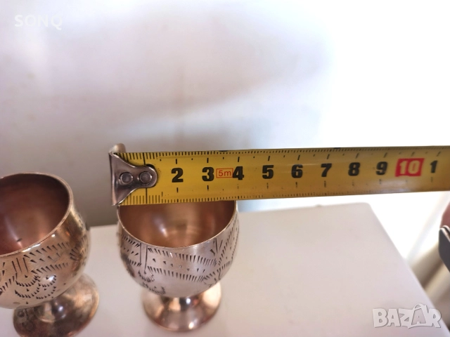 Прекрасен Комплект Стари Бронзови Чашки-EPNS, снимка 9 - Антикварни и старинни предмети - 52121312
