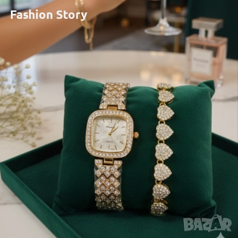 Елегантен дамски часовник с гривна – решение за подарък и ежедневен блясък, снимка 6 - Романтични подаръци - 51935347