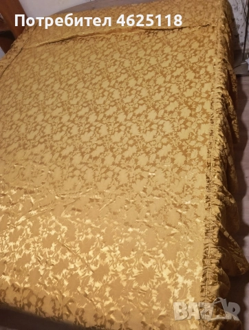 Покривка златиста с драперии за легло/спалня 1.40/2м, снимка 4 - Покривки за легло - 52617902