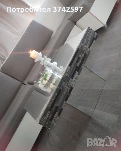 Холна маса 67/75 см – огледална с мозайка, ръчна изработка, уникат, снимка 5 - Маси - 53844883