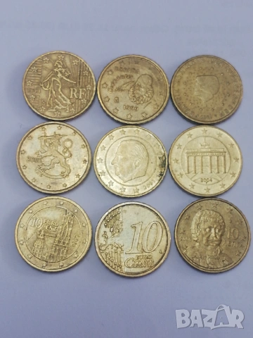 лот 9 монети от 10 евроцента различни държави, снимка 7 - Нумизматика и бонистика - 47993675