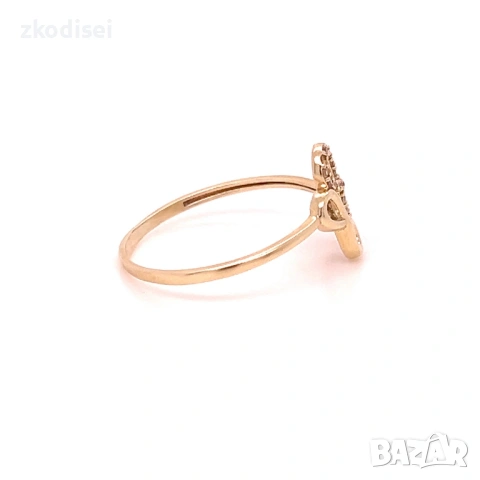 Златен дамски пръстен 1,45гр. размер:66 14кр. проба:585 модел:38874-1, снимка 2 - Пръстени - 54228817