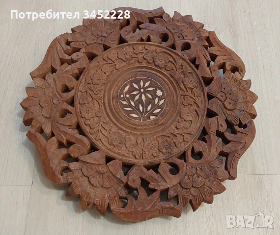 Дърворезба масичка малка за ценители височина 34см , снимка 2 - Декорация за дома - 54015634