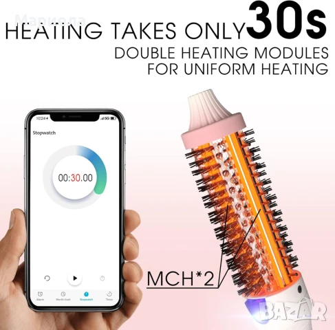 Кератинова Термочетка / Йонна Четка за Изправяне и Накъдряне, снимка 11 - Маши за коса - 50467605