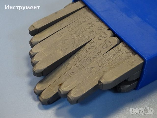 Комплект шлосерски букви-кирилица 4 mm Gravurem Cyrillic Alphabet (А-Я) 58-61 HRC, снимка 4 - Други инструменти - 45617582