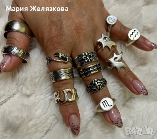 Мъжки и дамски сребърни пръстени, снимка 5 - Други - 39553968